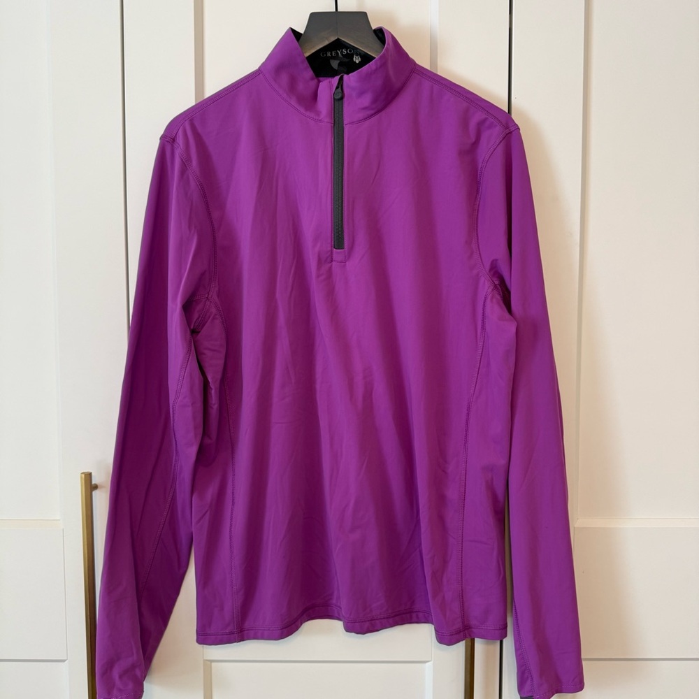 Greyson Men’s Medium 1/4 Zip Pullover Performance Golf Pullover Shirt Purple